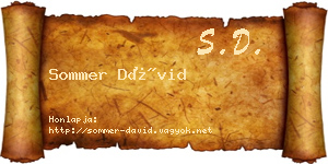 Sommer Dávid névjegykártya