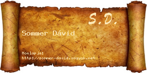 Sommer Dávid névjegykártya